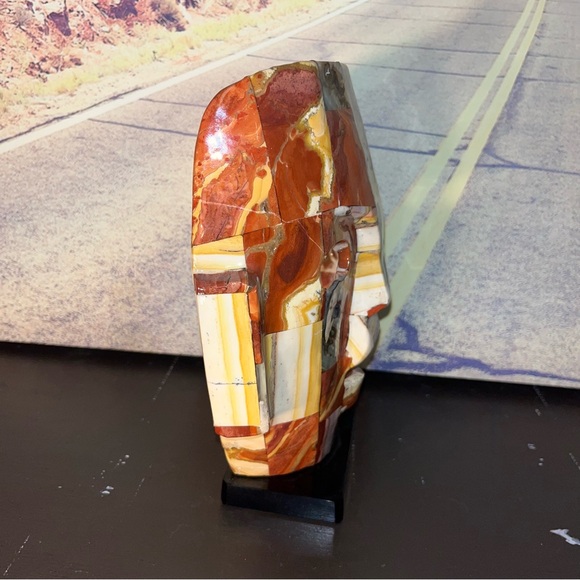 Mayan Aztec Death Mask Inca Burial Mask Tribal Mosaic Abalone Smooth 7” brown - Picture 3 of 5